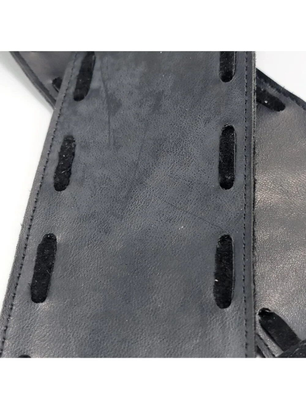 Ellen Tracy Black Suede Corset Waist Wrap Belt